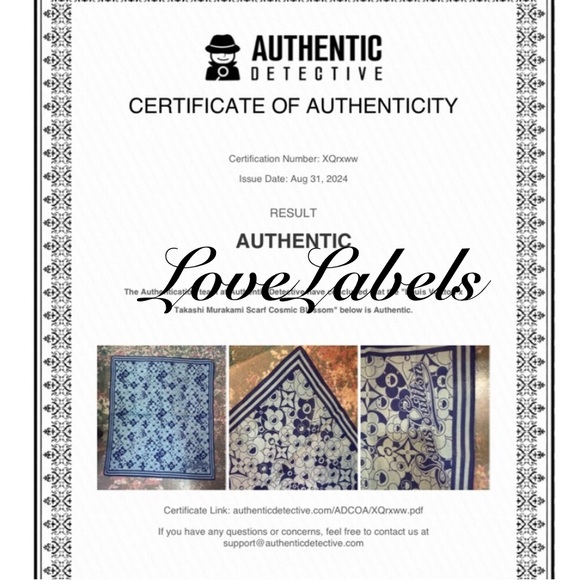 Louis Vuitton x Takashi Murakami Cosmic Blossom Monogram Scarf - Picture 3 of 3